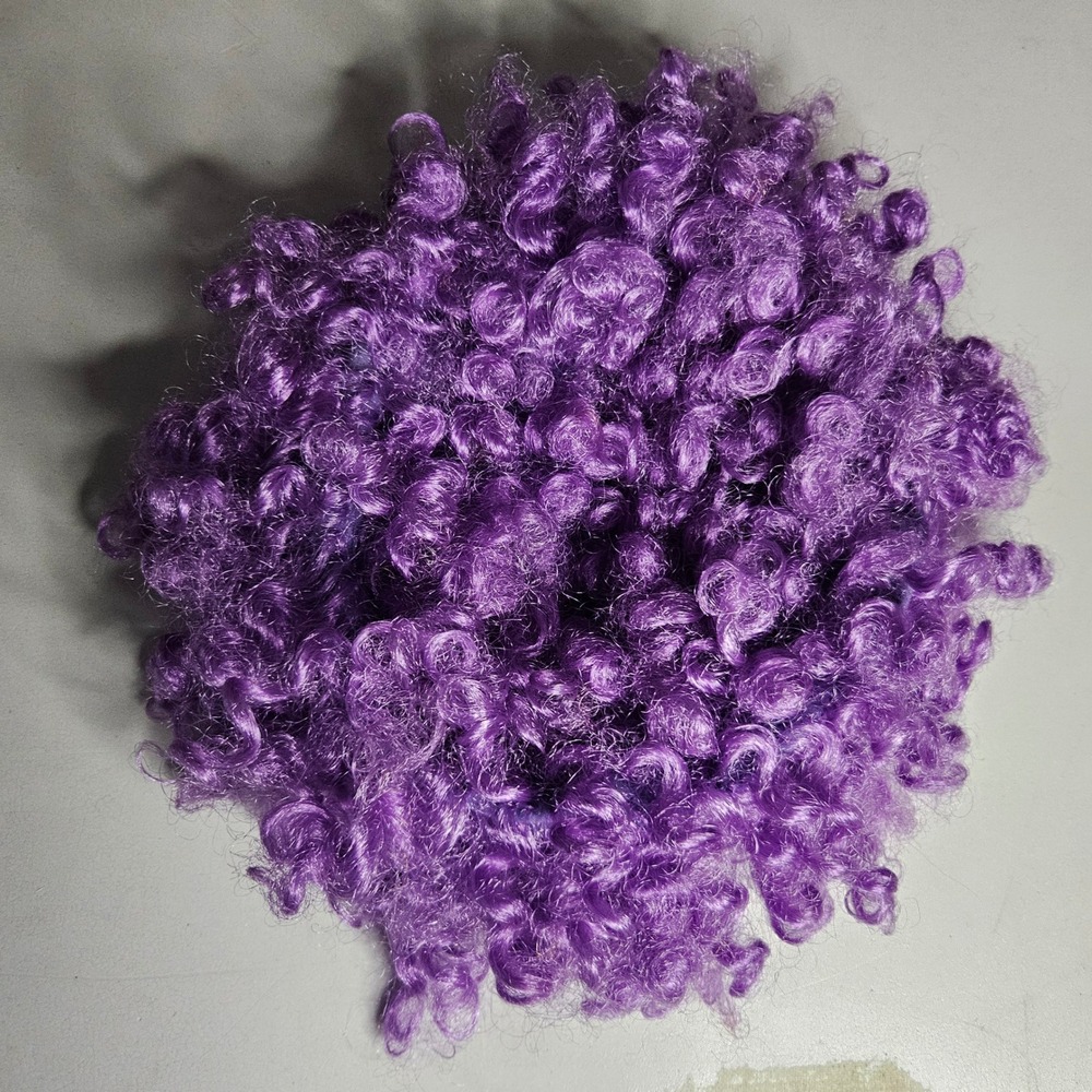 Purple Curly Wig Synthetic Hair Costume Cosplay Disco Clown Party Accessory